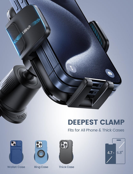 Lamicall Vent Phone Holder – 2026 Wider Clamp & Metal Hook – Hands-Free Car Mount