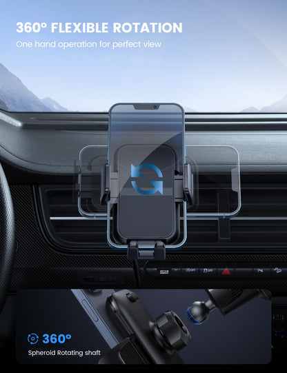 Lamicall Vent Phone Holder – 2026 Wider Clamp & Metal Hook – Hands-Free Car Mount