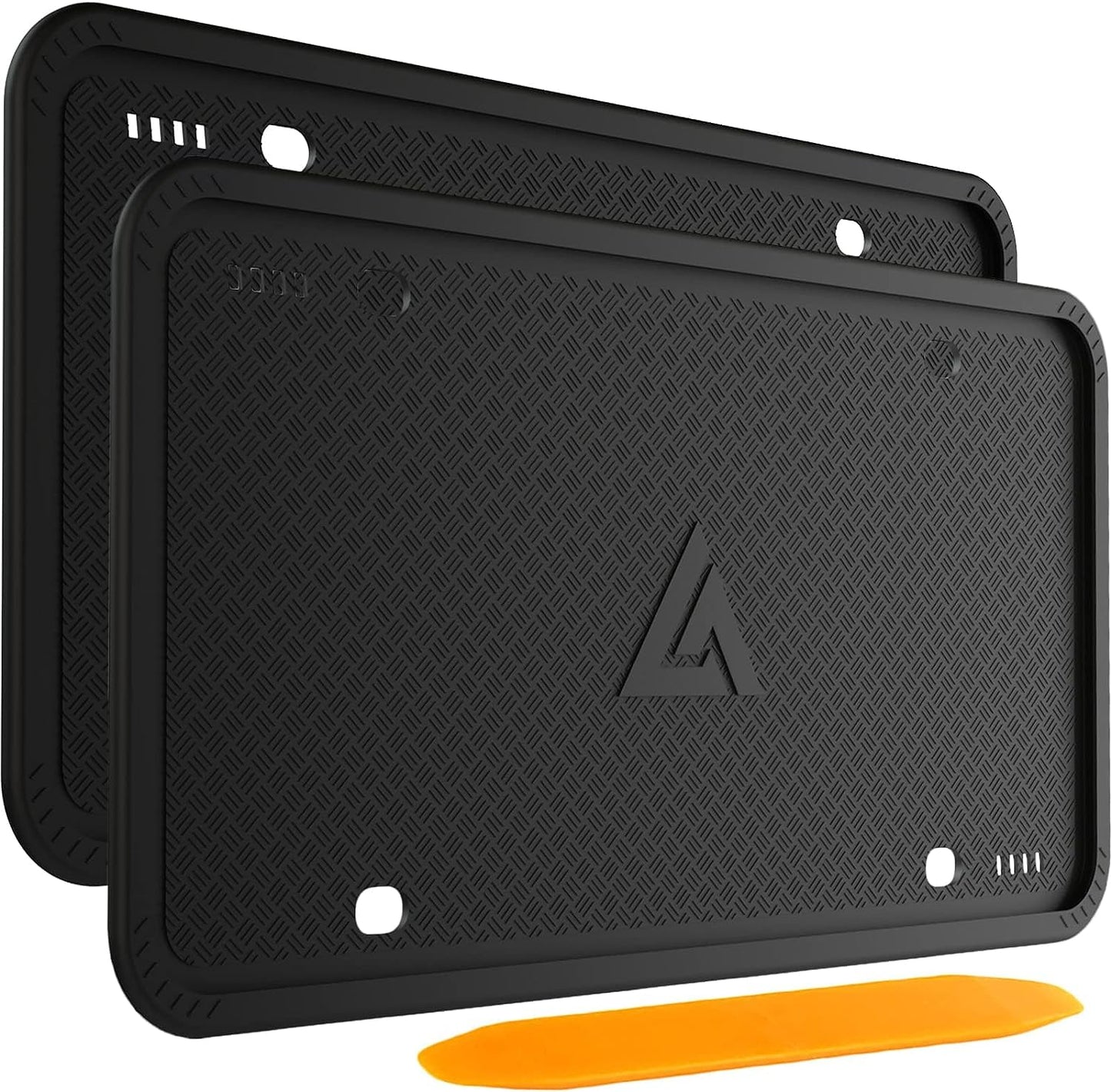 Aujen Black License Plate Frames (2-Pack) – Silicone, Rust-Proof, Rattle-Proof