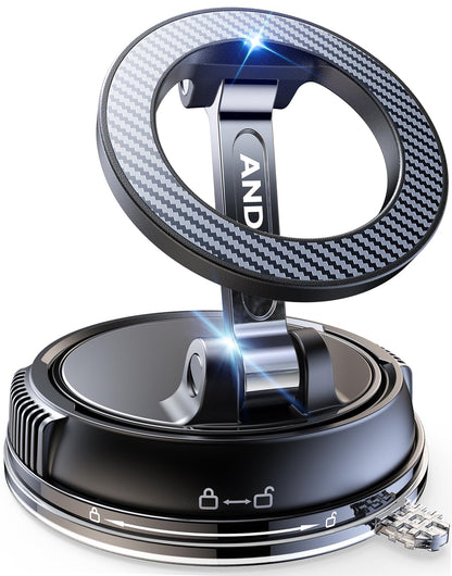 ANDERY Magnetic Car Phone Mount – 78+ lbs Suction, 360° Rotation – Carbon Fiber