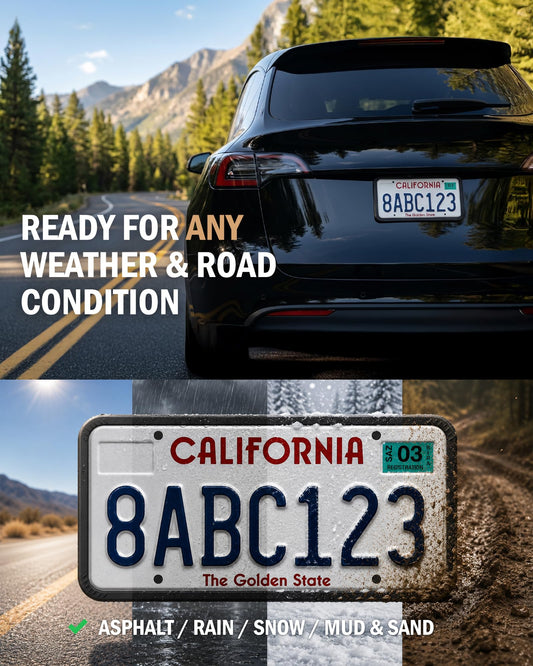 Aujen Black License Plate Frames (2-Pack) – Silicone, Rust-Proof, Rattle-Proof