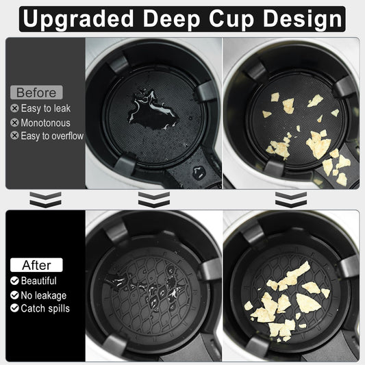 SINGARO Silicone Cup Holder Insert – 4 Pack, Black – Universal Non-Slip